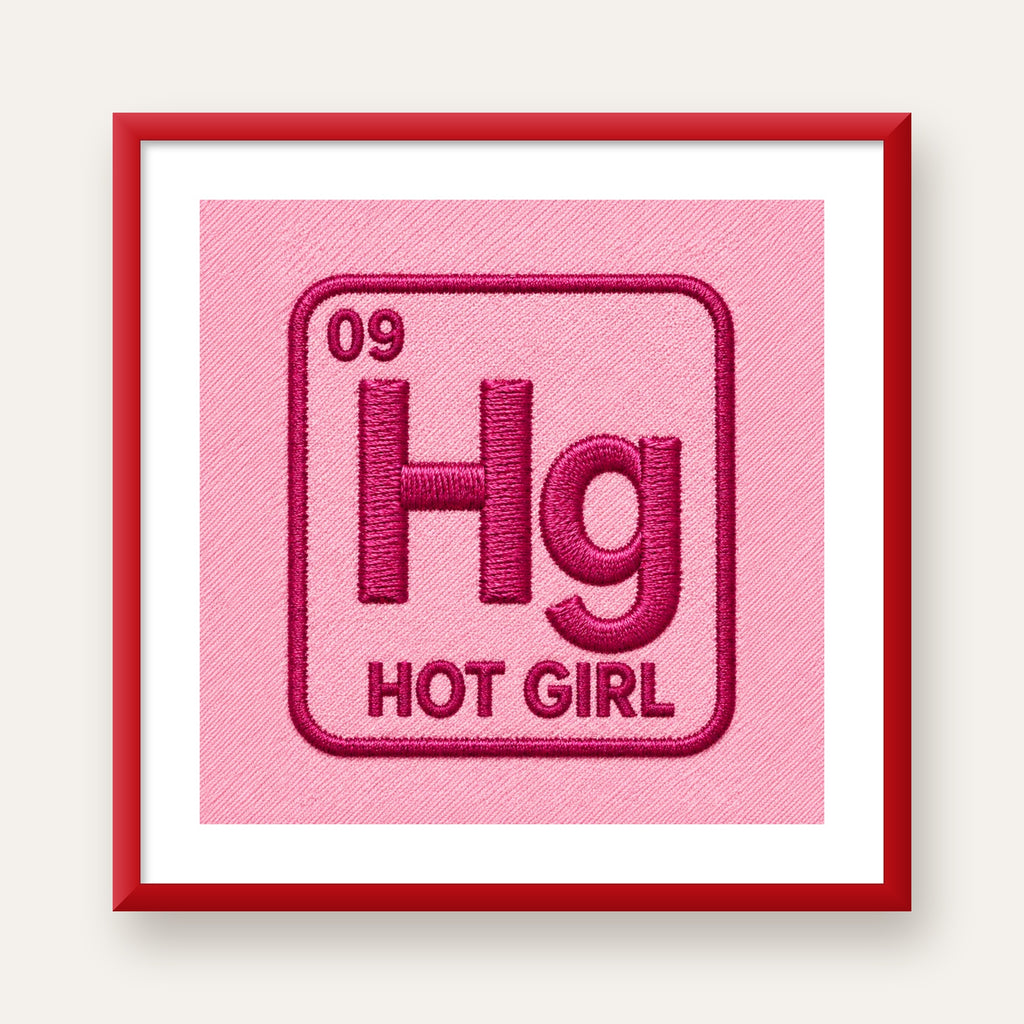 HG — Hot Girl — kırmızı çerçeveli paspartulu