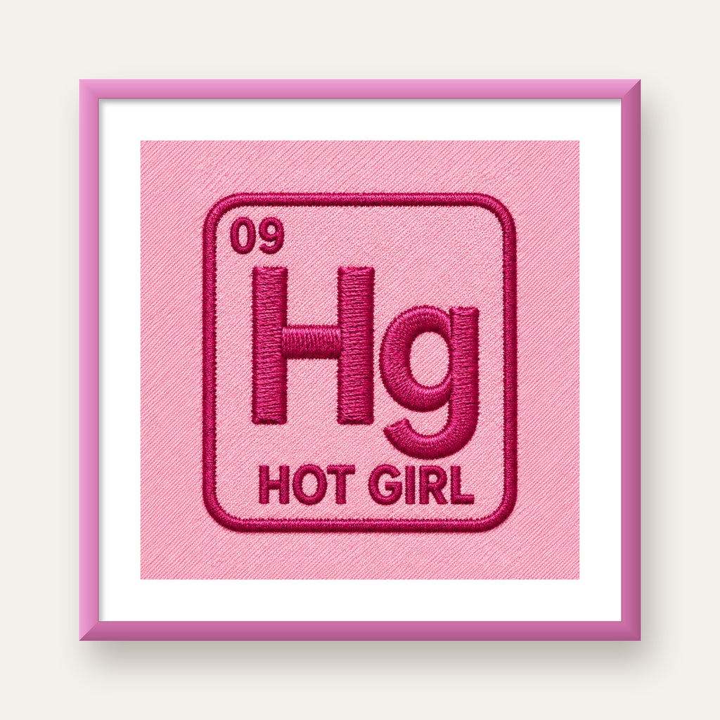 HG — Hot Girl — pembe çerçeveli paspartulu