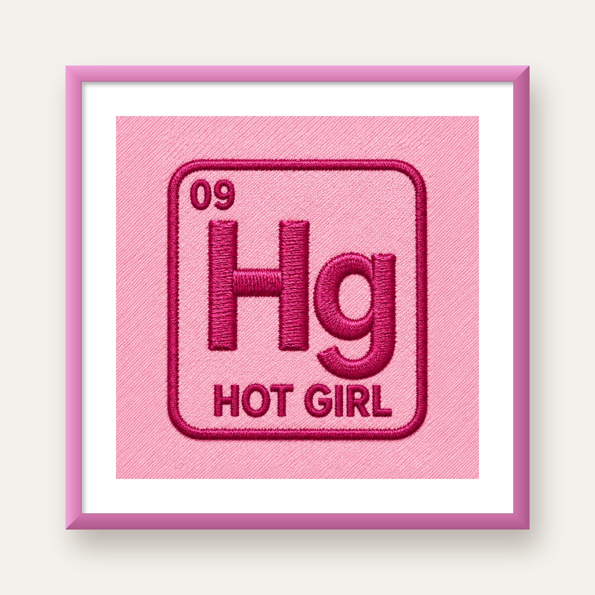 HG — Hot Girl — pembe çerçeveli paspartulu