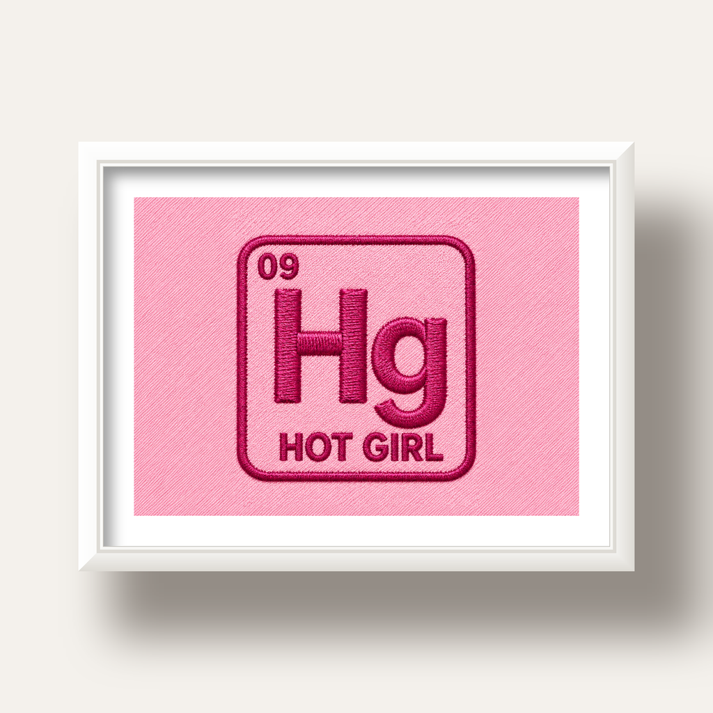 HG — Hot Girl — beyaz derin çerçeveli paspartulu