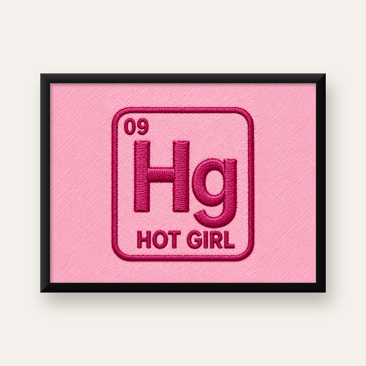 Hot Girl - Pembe Bilimsel Espirili Modern Poster — Yatay baskı, düz siyah çerçeveli duvar posteri