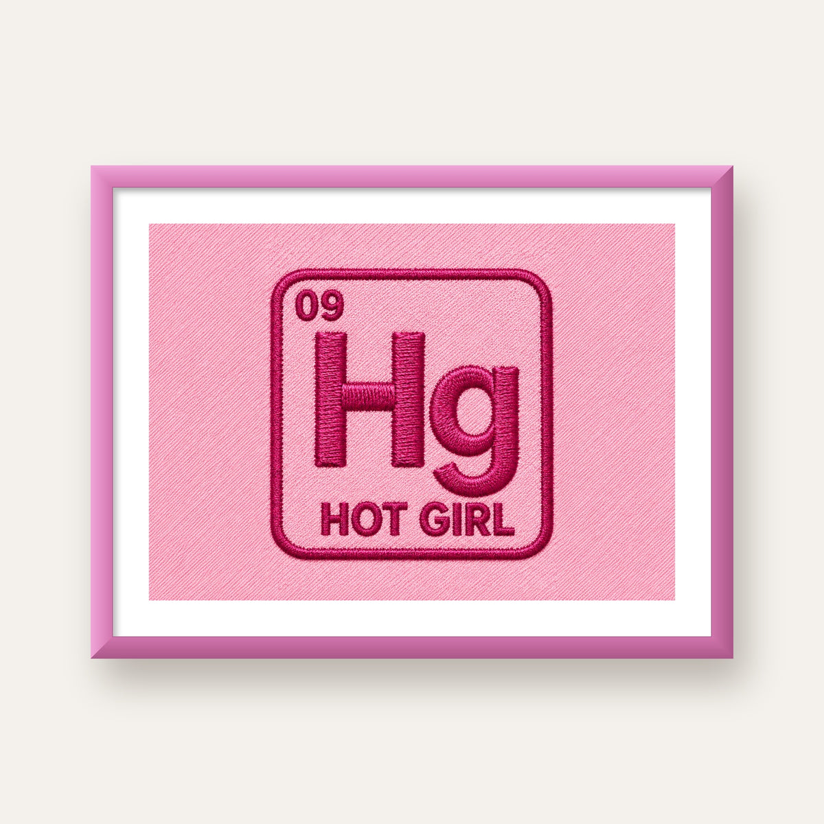 HG — Hot Girl — pembe çerçeveli paspartulu