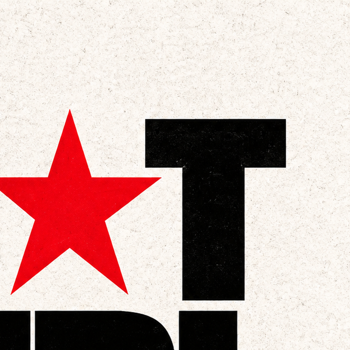 HOT GIRL CLUB Tipografi ve Yıldız Detaylı Poster — baskının yakın çekimi, kâğıt dokusu ve renk detayı