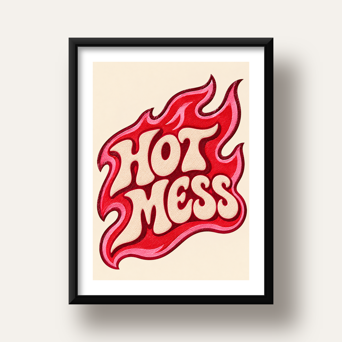 Hot Mess — siyah derin çerçeveli paspartulu