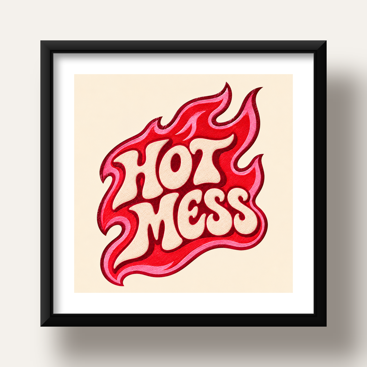 Hot Mess — siyah derin çerçeveli paspartulu