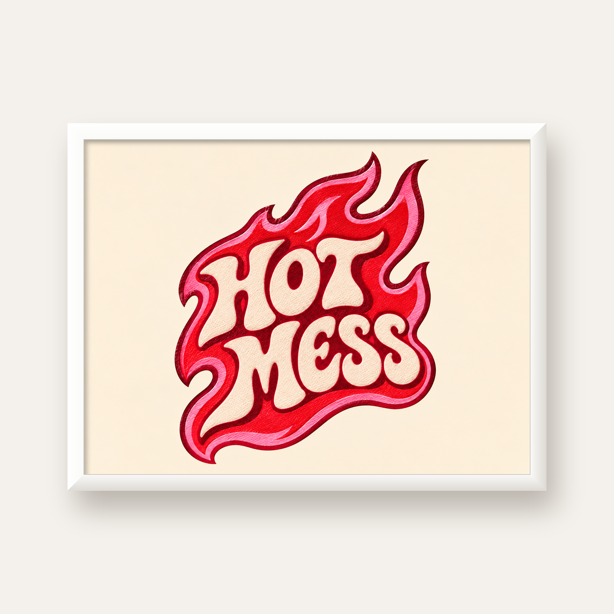 Hot Mess — beyaz çerçeveli yatay poster
