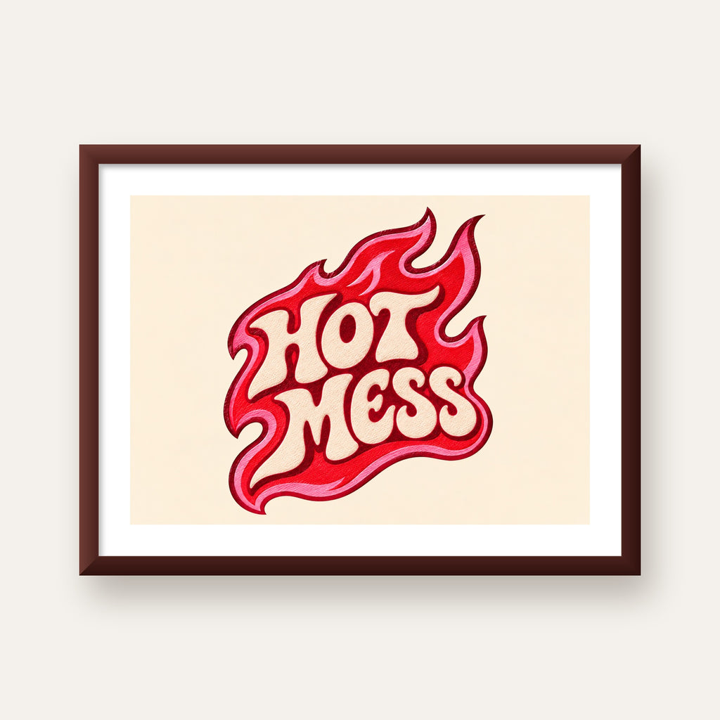 Hot Mess — ceviz çerçeveli paspartulu