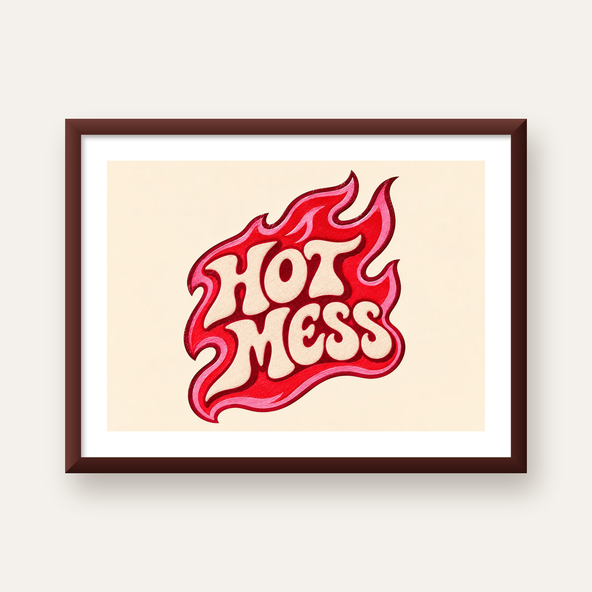 Hot Mess — ceviz çerçeveli paspartulu