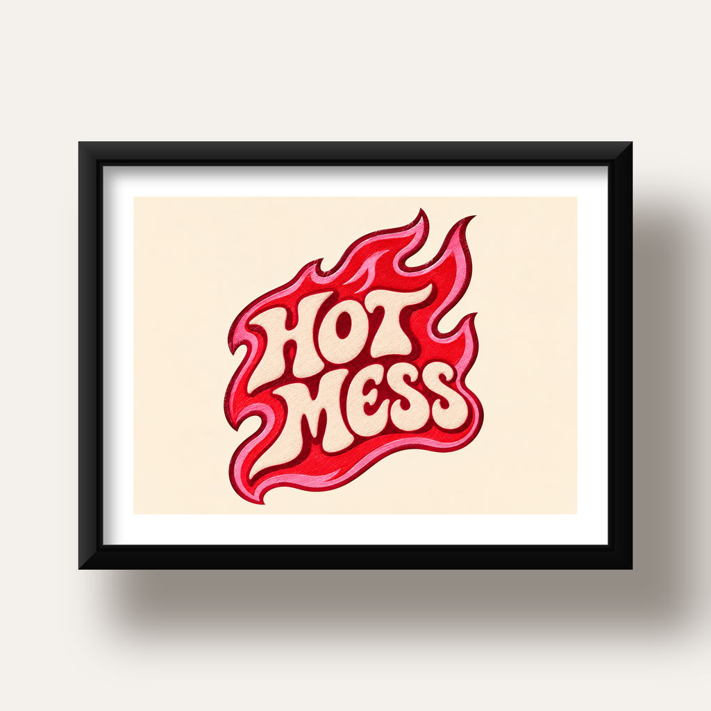 Hot Mess — siyah derin çerçeveli paspartulu