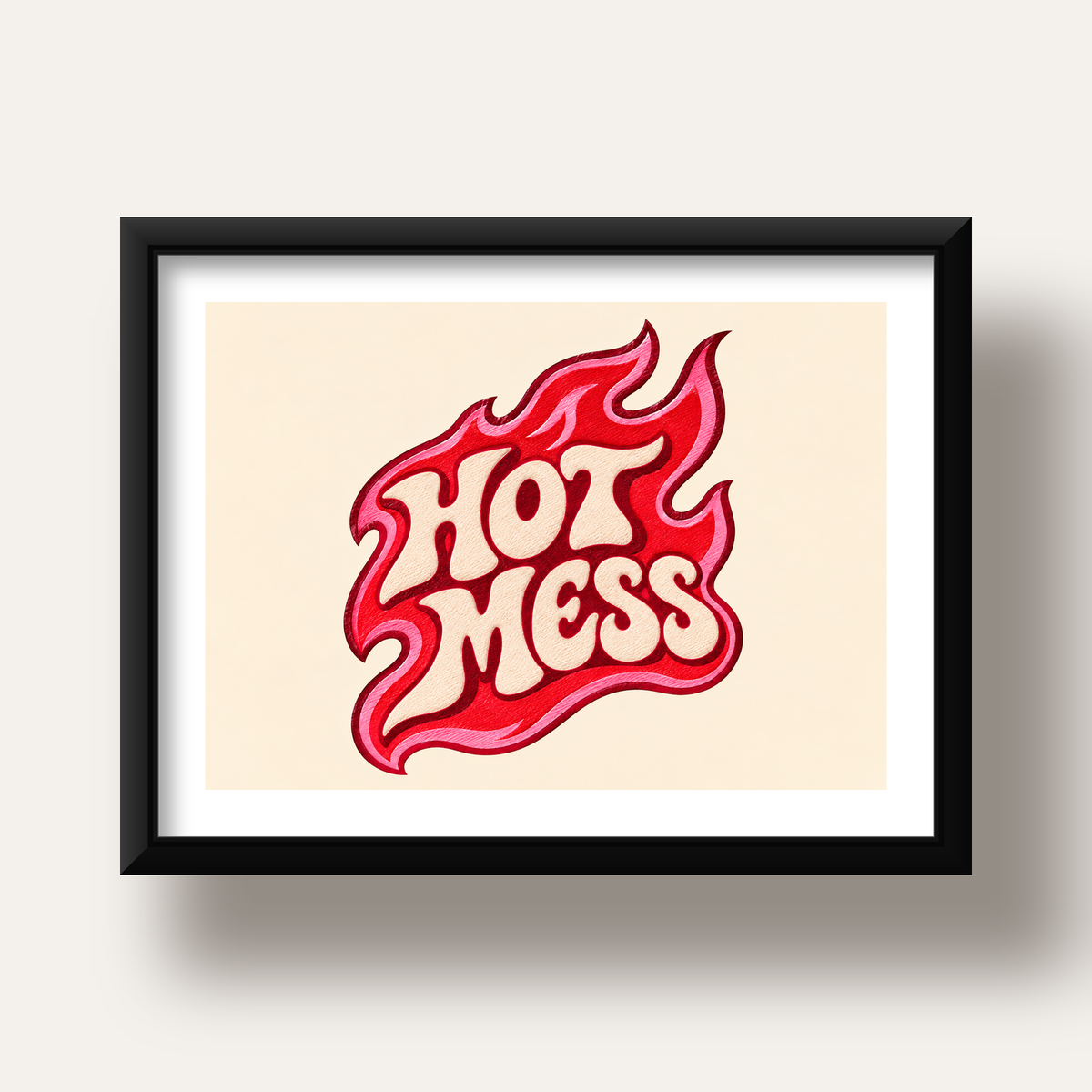 Hot Mess — siyah derin çerçeveli paspartulu