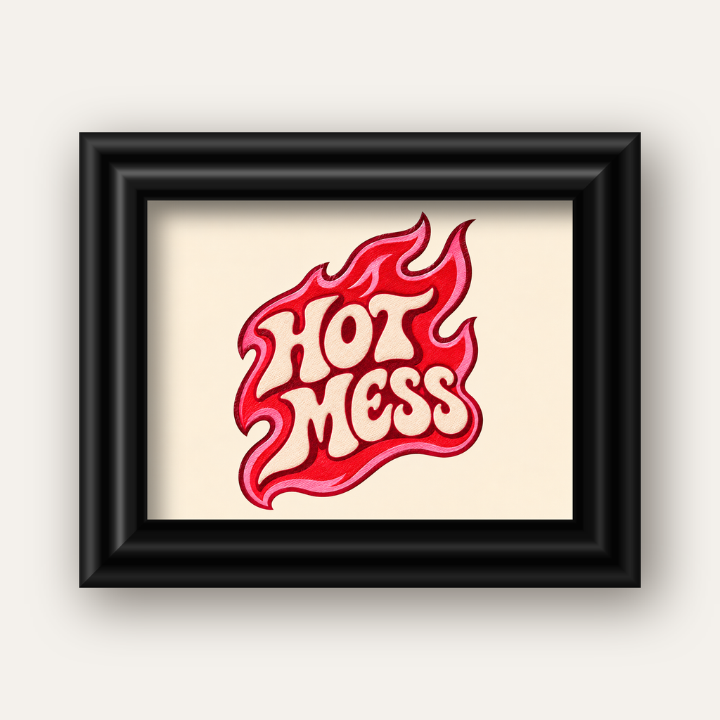 Hot Mess — siyah galeri çerçeveli