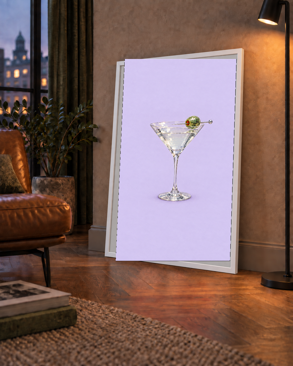 Işıltılı Martini: Modern Disco Stili Poster Baskı