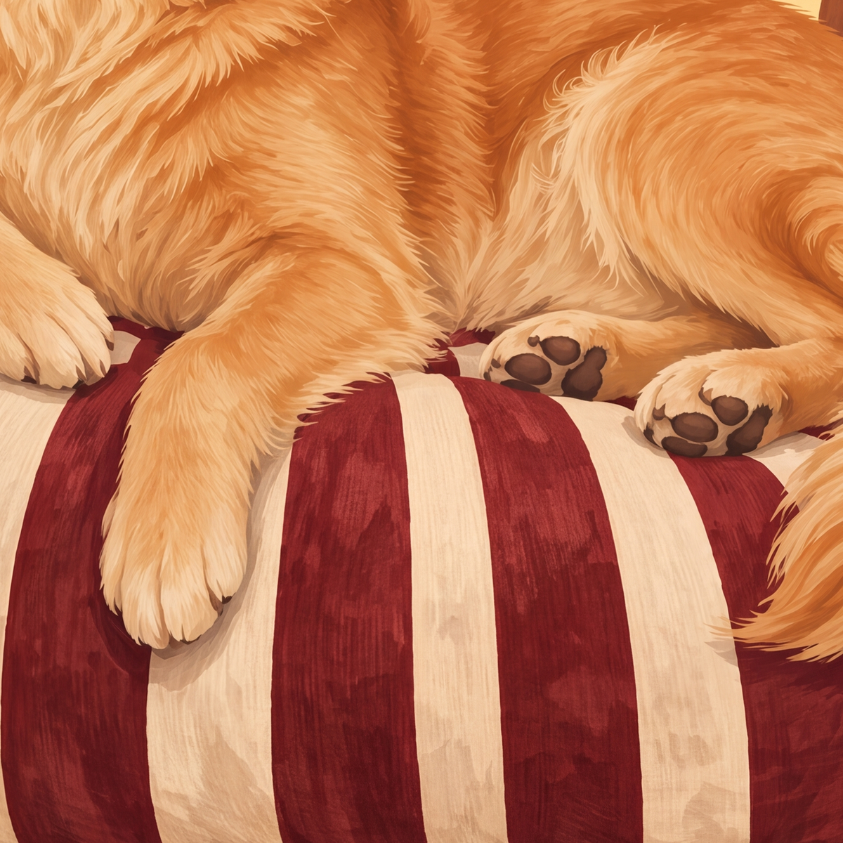 Mutlu Köpek & Limon Ağacı Poster – Dijital İllüstrasyon Baskı — baskının yakın çekimi, kâğıt dokusu ve renk detayı