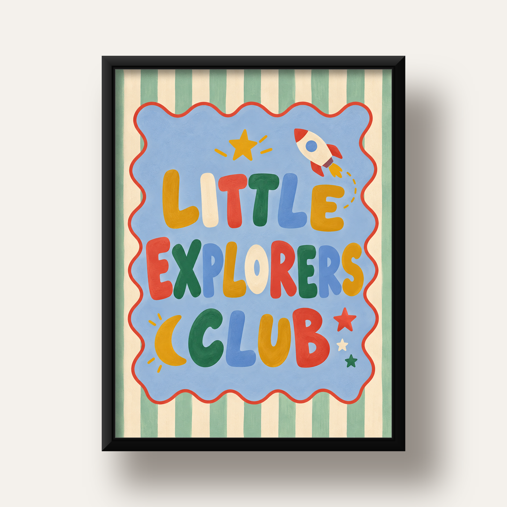 Little Explorers Club — siyah derin çerçeveli