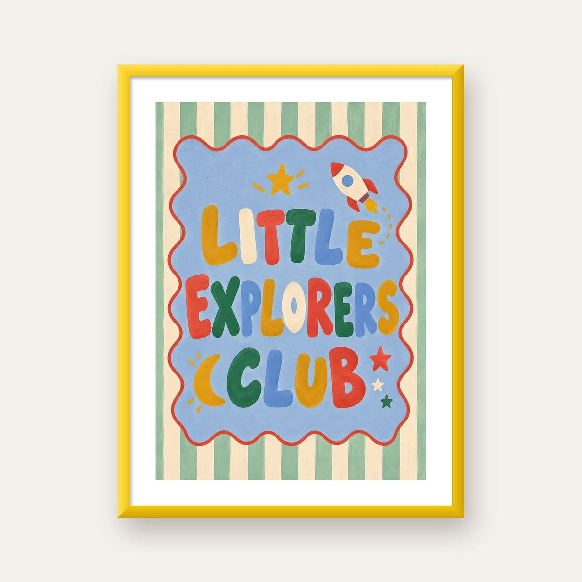 Little Explorers Club — sarı çerçeveli paspartulu