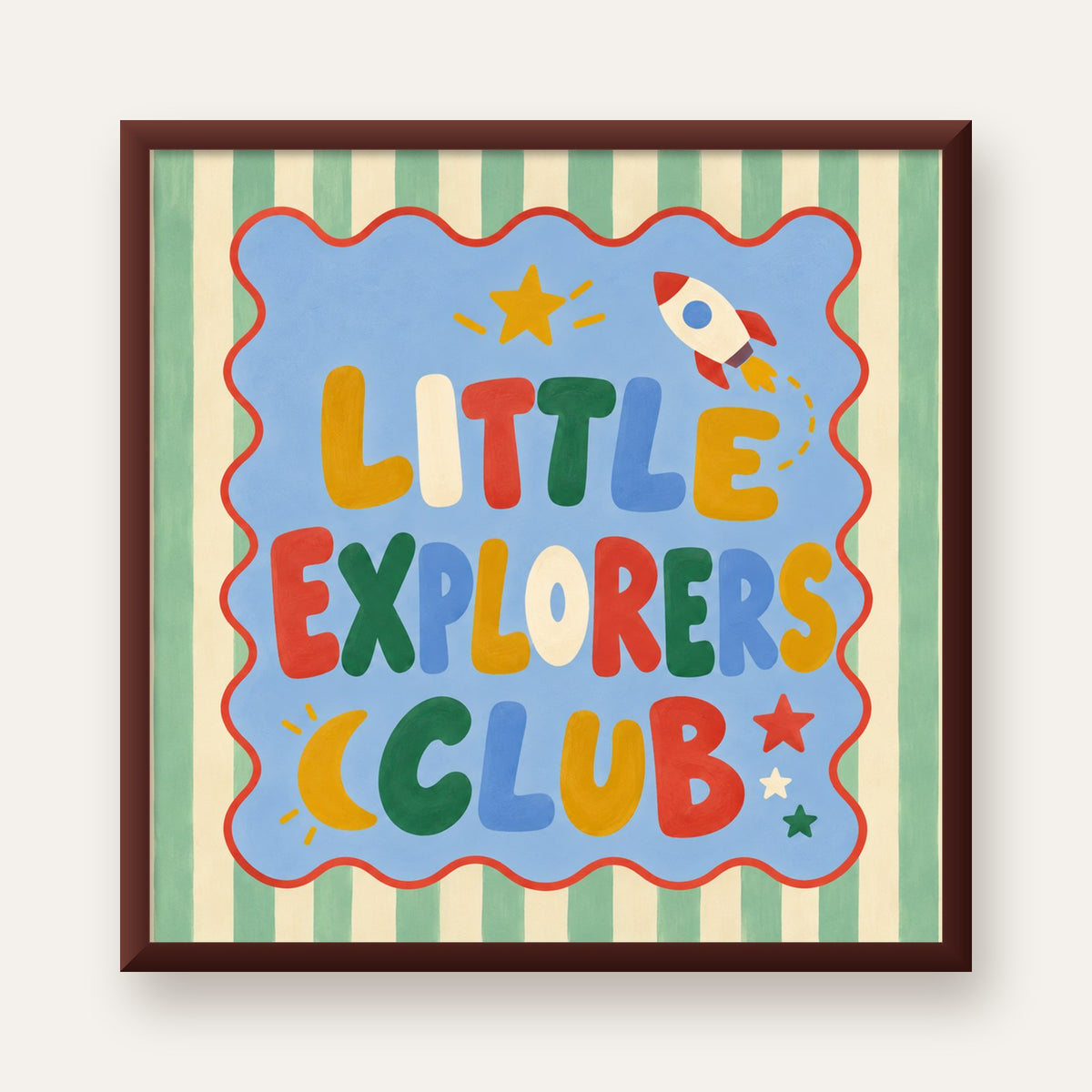 Little Explorers Club — ceviz çerçeveli