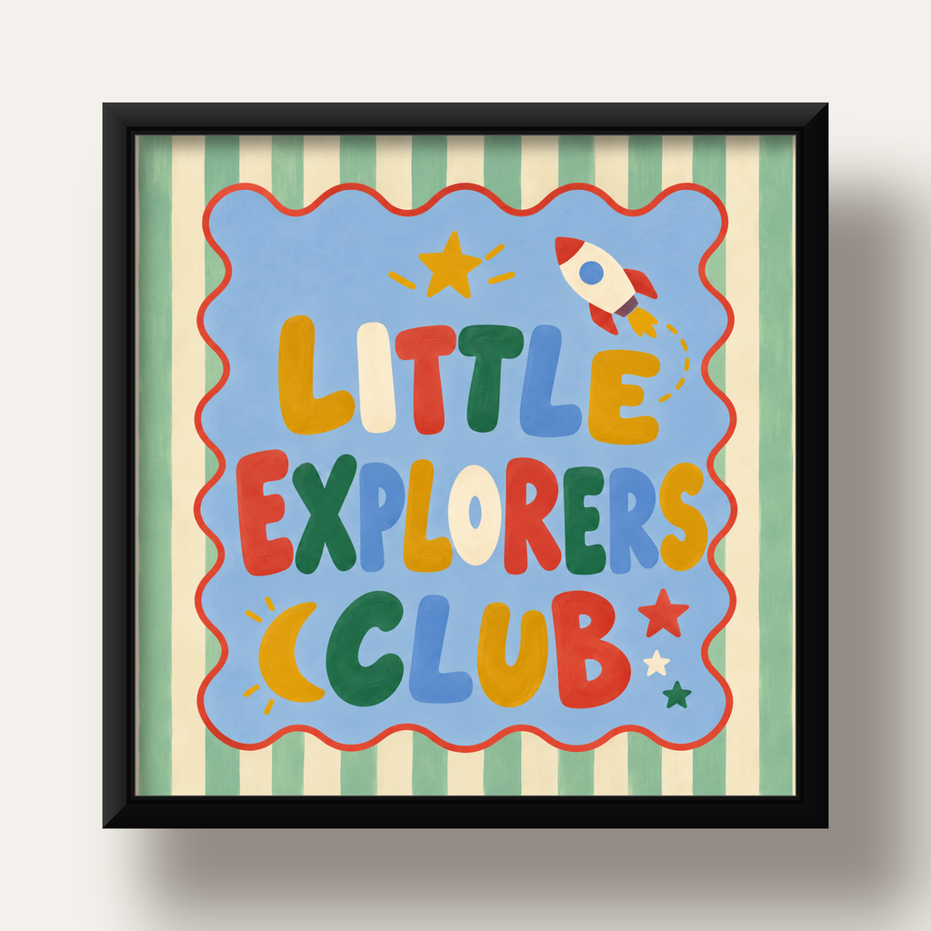 Little Explorers Club — siyah derin çerçeveli