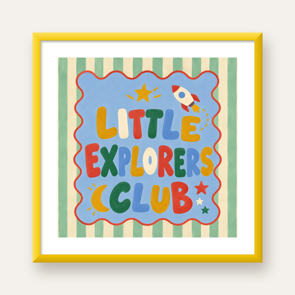 Little Explorers Club — sarı çerçeveli paspartulu