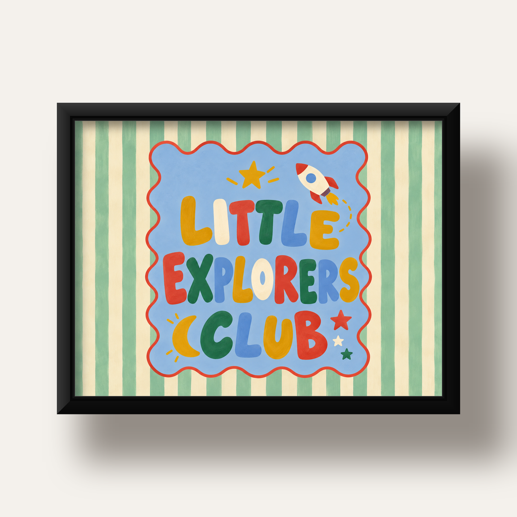 Little Explorers Club — siyah derin çerçeveli