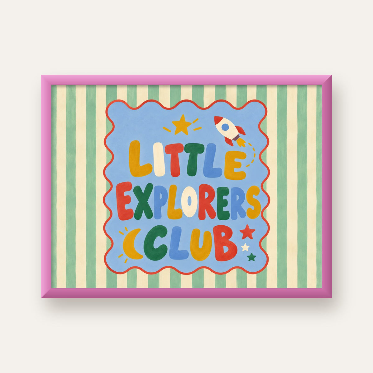 Little Explorers Club — pembe çerçeveli