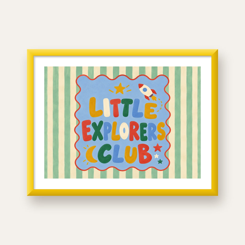 Little Explorers Club — sarı çerçeveli paspartulu