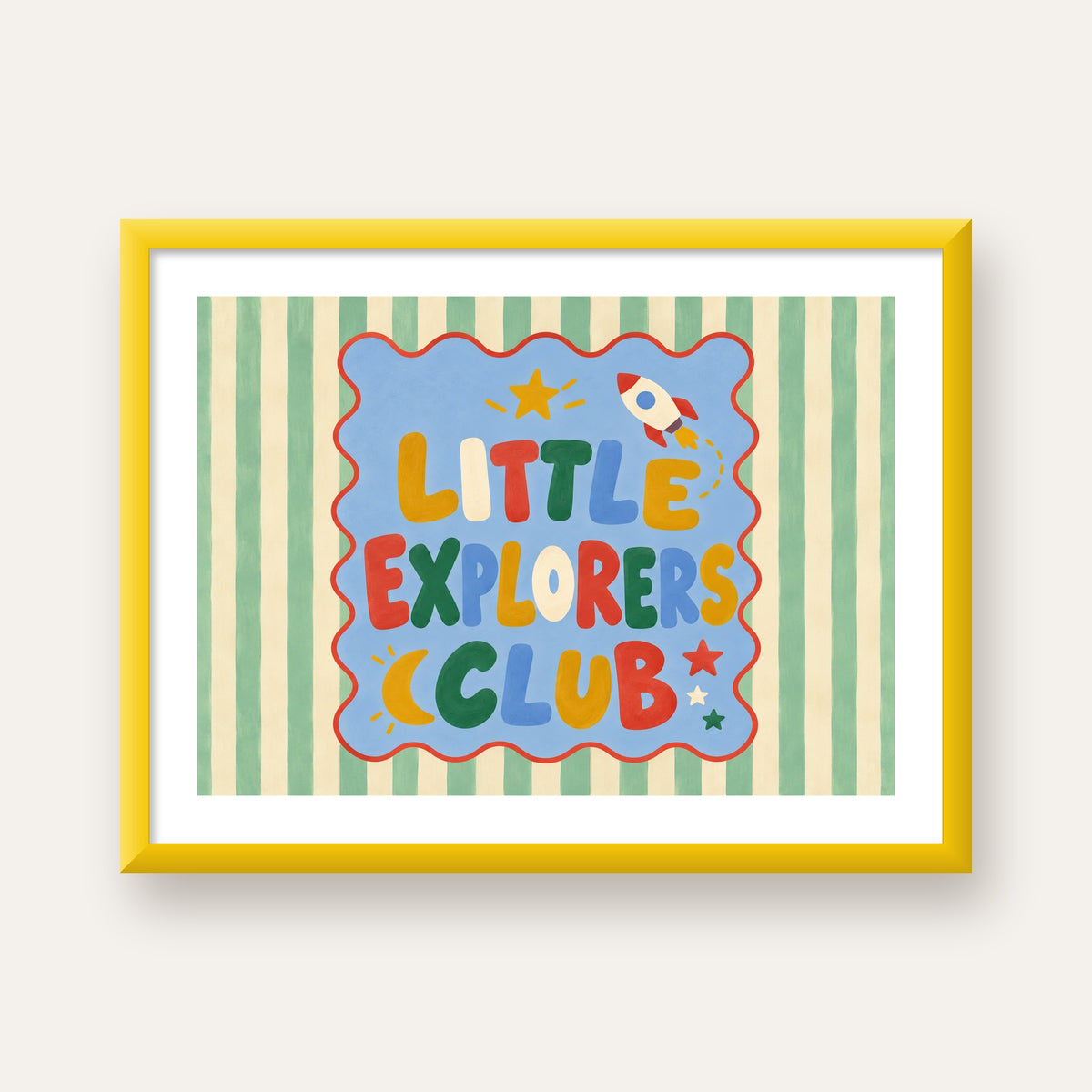 Little Explorers Club — sarı çerçeveli paspartulu