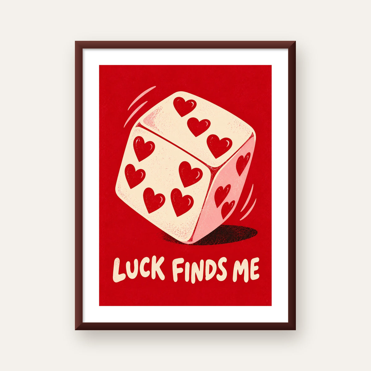 Luck Finds Me — Kalpli Zar — ceviz çerçeveli paspartulu