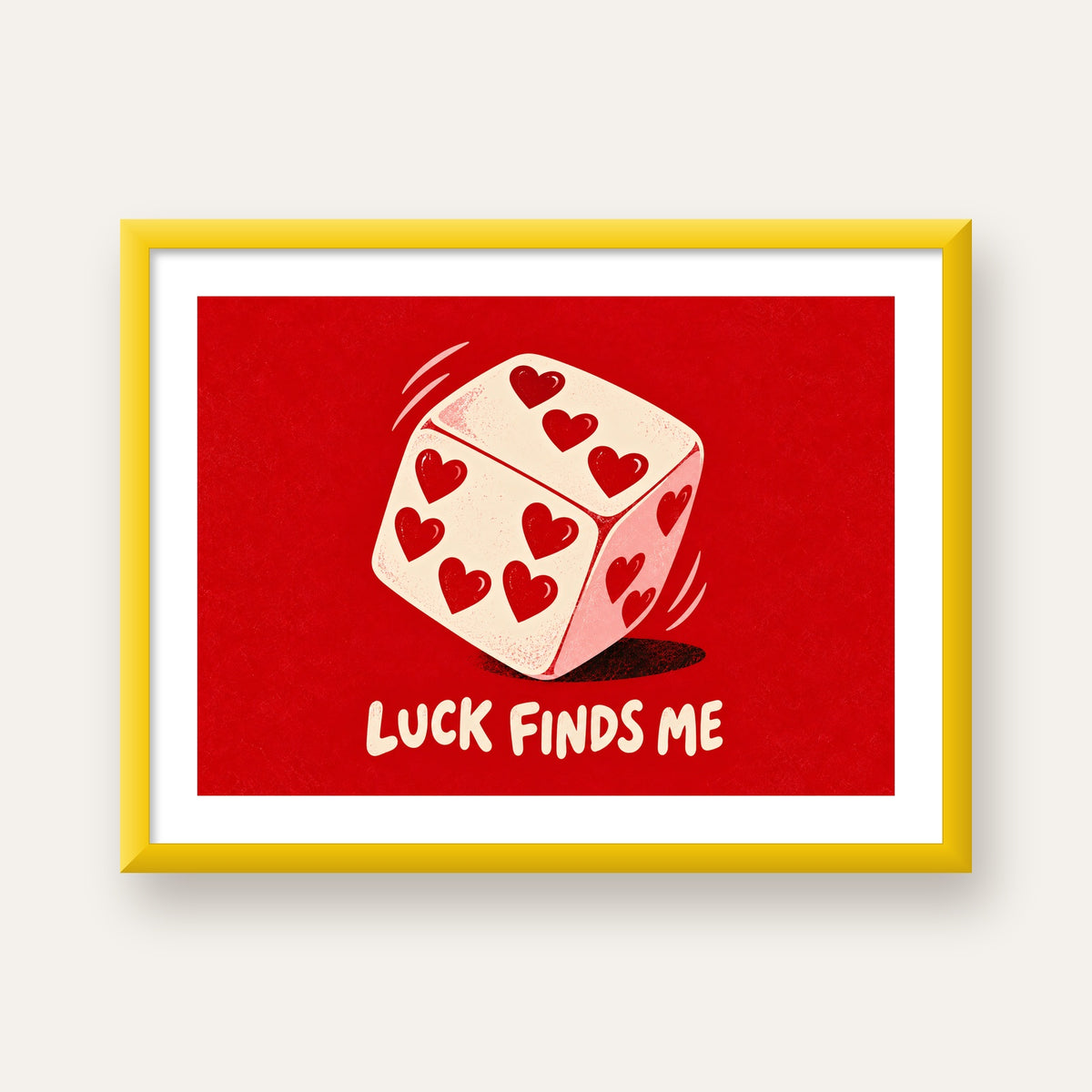 Luck Finds Me — Kalpli Zar — sarı çerçeveli paspartulu