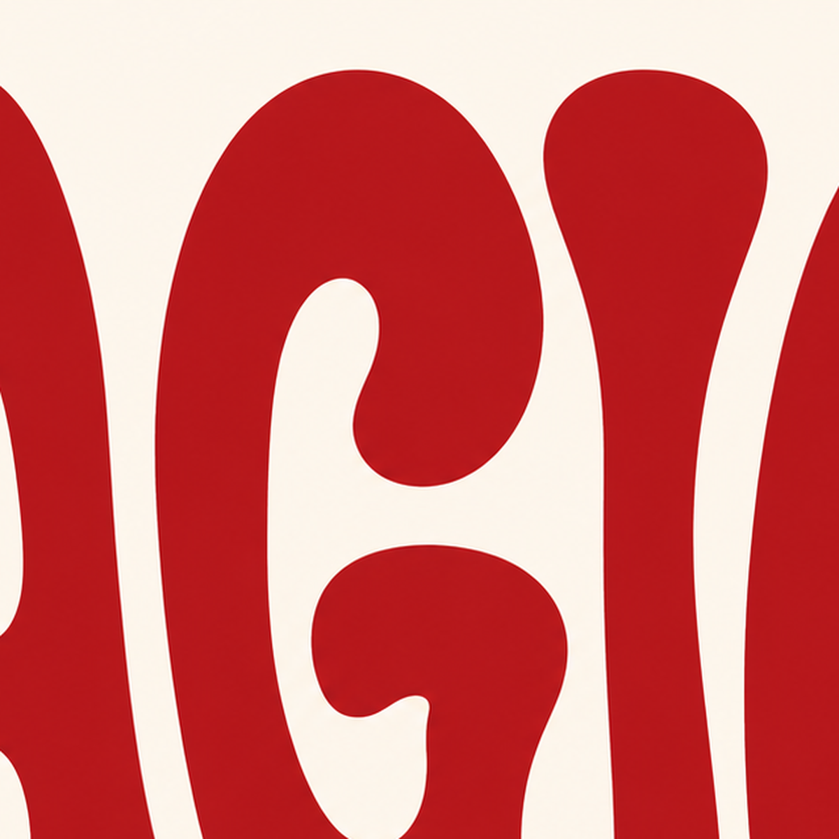 Retro Tipografi Magic Poster – Kırmızı Dalgalı Harfler Dekor — baskının yakın çekimi, kâğıt dokusu ve renk detayı