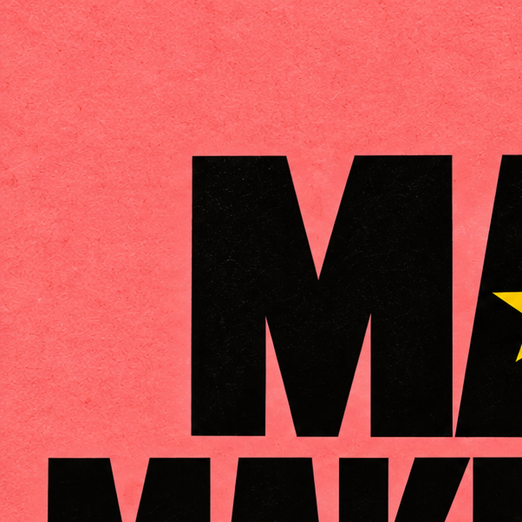 Magic Makers Club – Modern Tipografi Sihirli Poster — baskının yakın çekimi, kâğıt dokusu ve renk detayı
