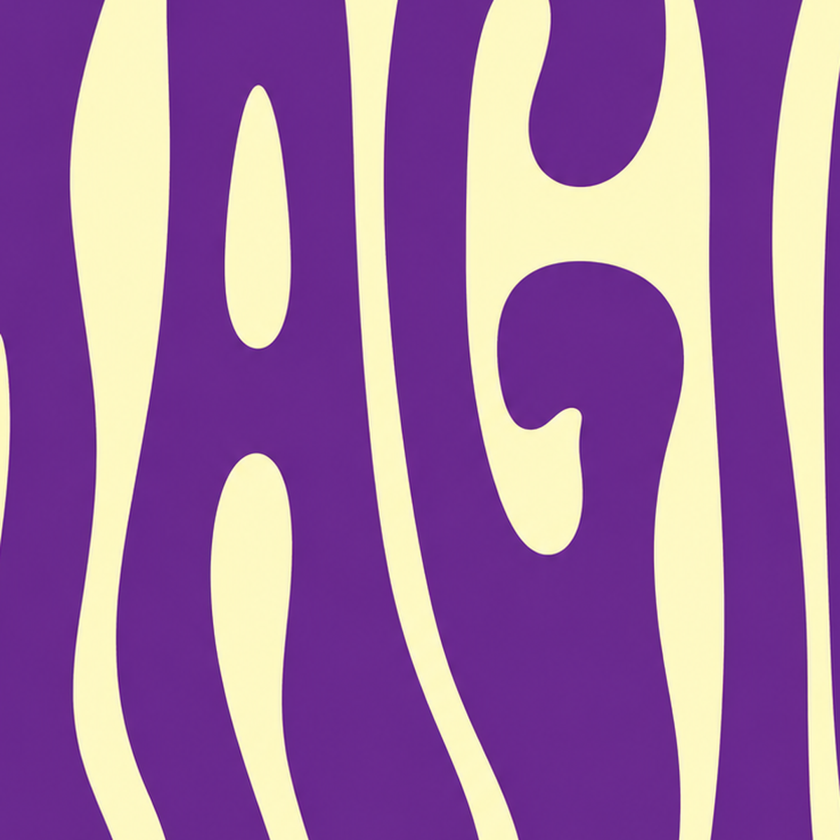 Mor Psychedelic MAGIC Yazılı Retro Poster Duvar Dekoru — baskının yakın çekimi, kâğıt dokusu ve renk detayı