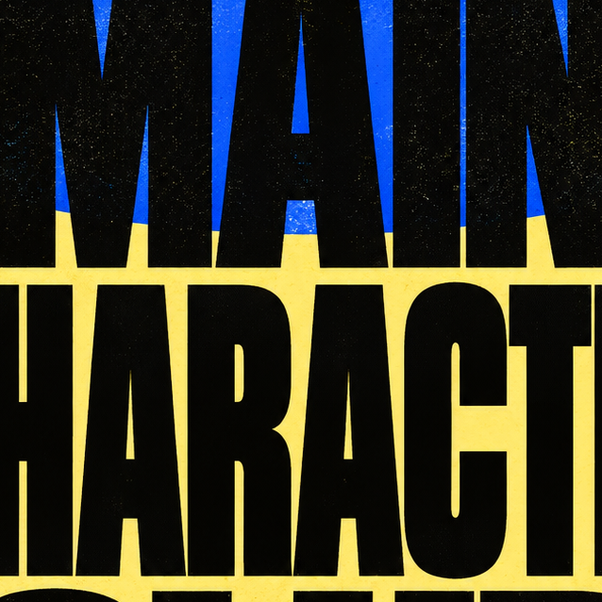 MAIN CHARACTER CLUB Modern Tipografi Poster - Dijital Sanat — baskının yakın çekimi, kâğıt dokusu ve renk detayı