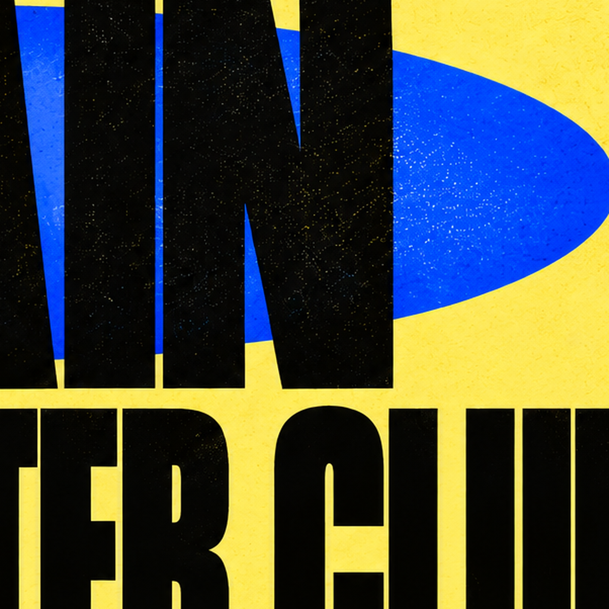 MAIN CHARACTER CLUB Modern Tipografi Poster - Dijital Sanat — baskının yakın çekimi, kâğıt dokusu ve renk detayı
