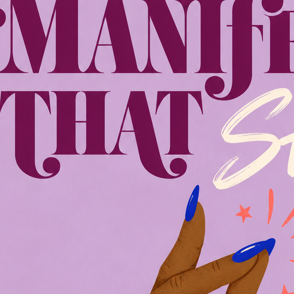 Manifest That Sh*t Motive Edici Modern Poster — baskının yakın çekimi, kâğıt dokusu ve renk detayı