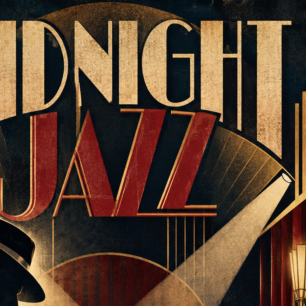 Art Deco Jazz Gecesi Poster – Caz Kulübü Retro Sanat Baskısı — baskının yakın çekimi, kâğıt dokusu ve renk detayı