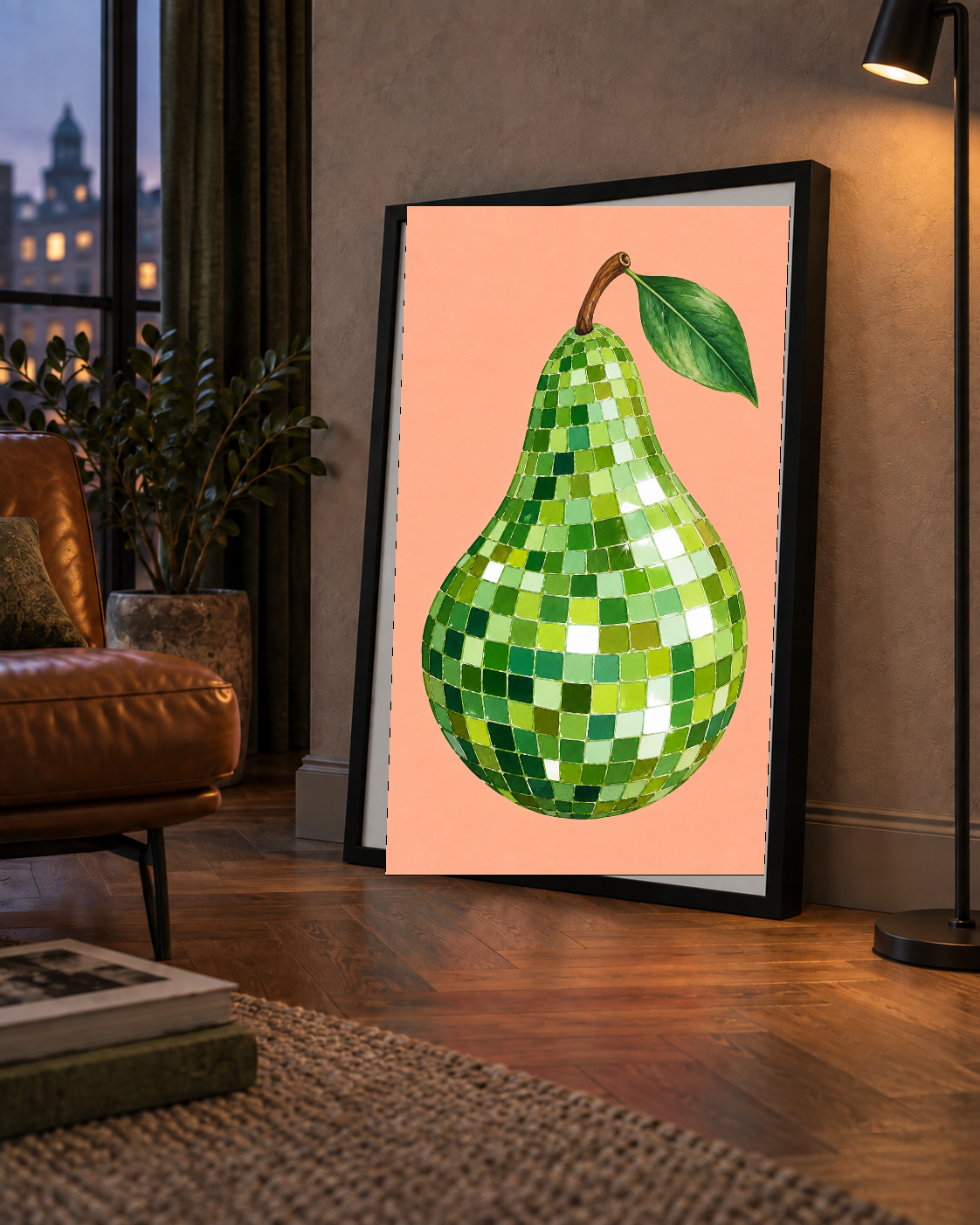 Mozaik Desenli Armut Poster – Modern ve Renkli Duvar Dekoru