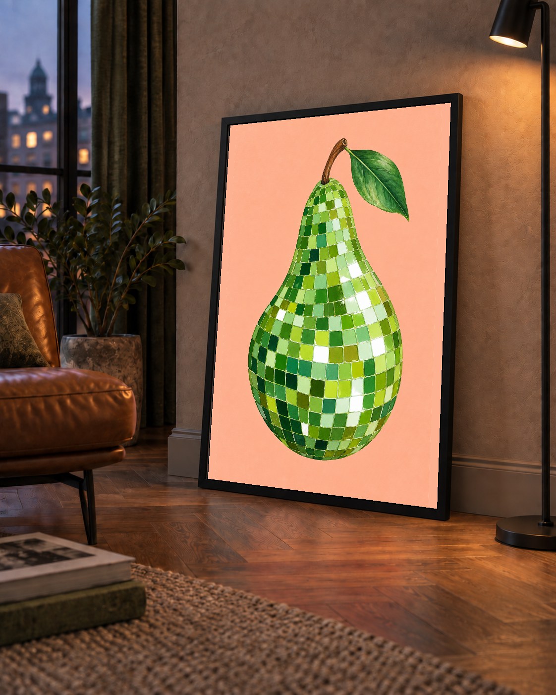 Mozaik Desenli Armut Poster – Modern ve Renkli Duvar Dekoru