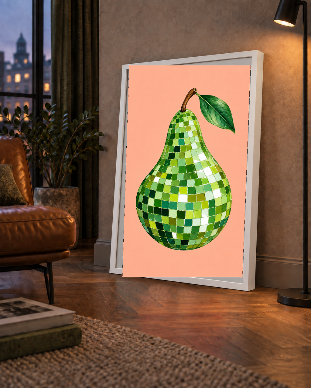 Mozaik Desenli Armut Poster – Modern ve Renkli Duvar Dekoru