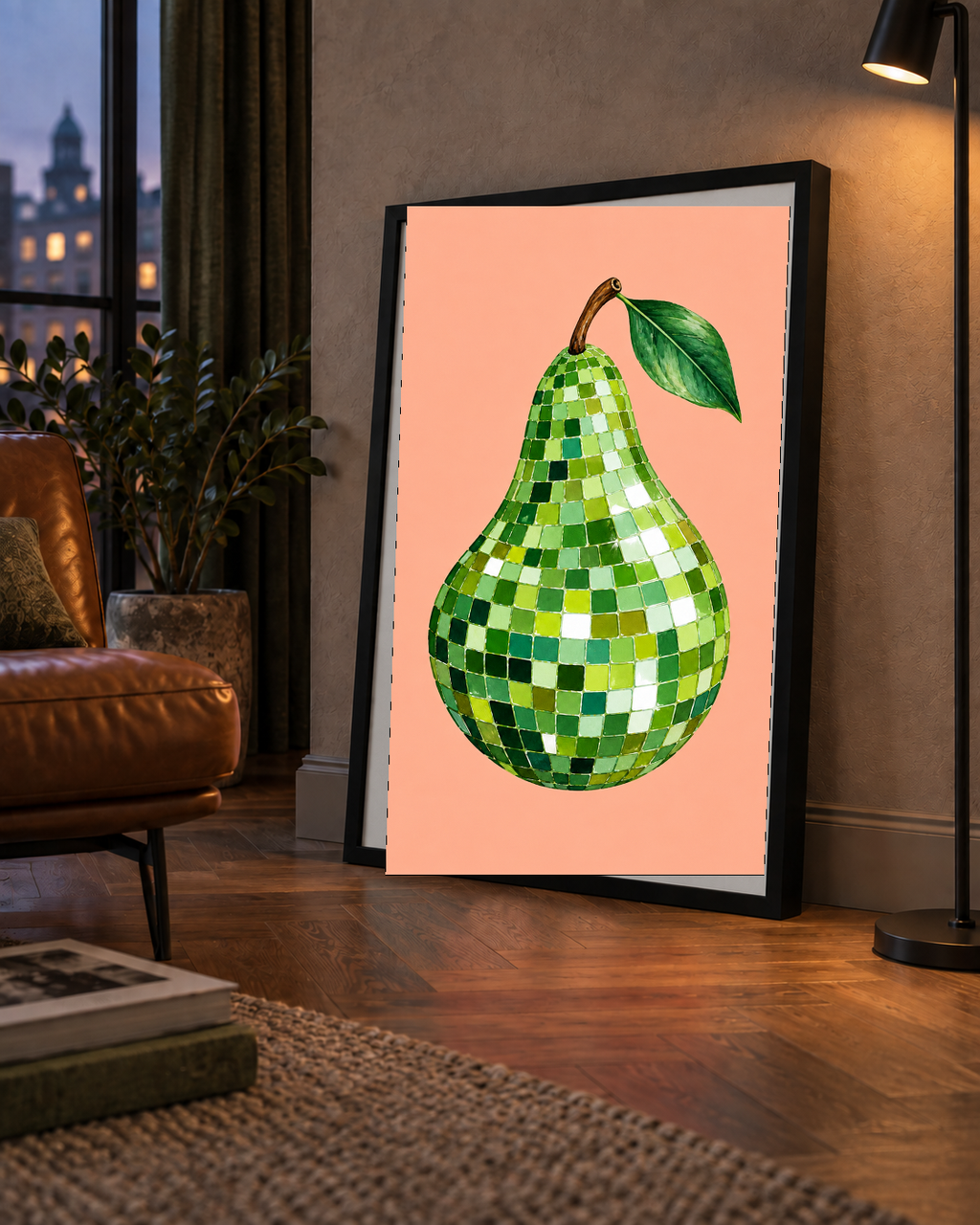 Mozaik Desenli Armut Poster – Modern ve Renkli Duvar Dekoru