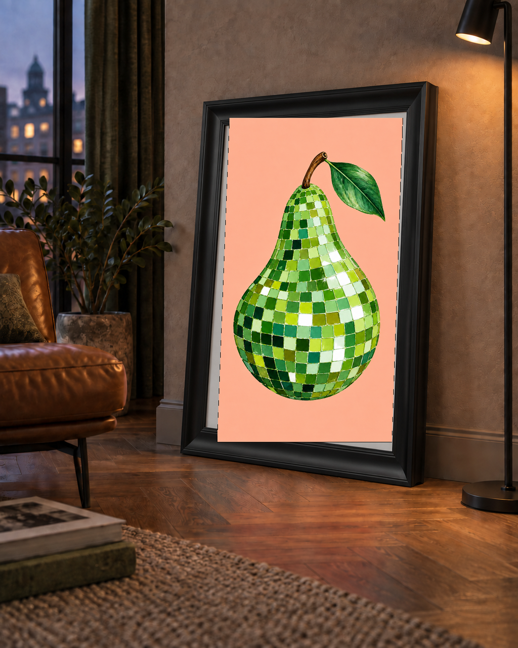 Mozaik Desenli Armut Poster – Modern ve Renkli Duvar Dekoru