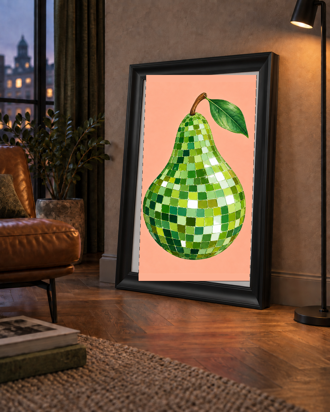 Mozaik Desenli Armut Poster – Modern ve Renkli Duvar Dekoru