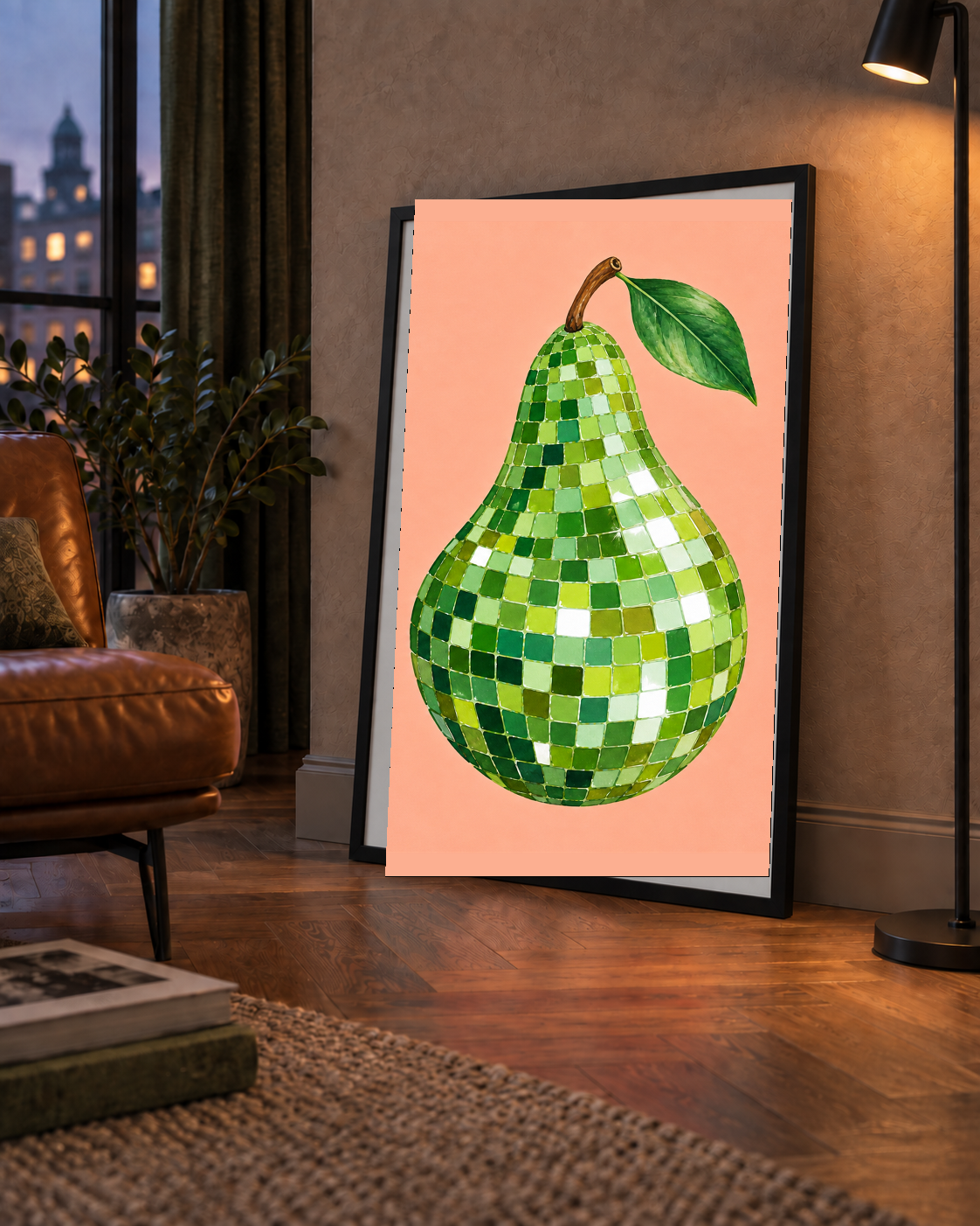 Mozaik Desenli Armut Poster – Modern ve Renkli Duvar Dekoru
