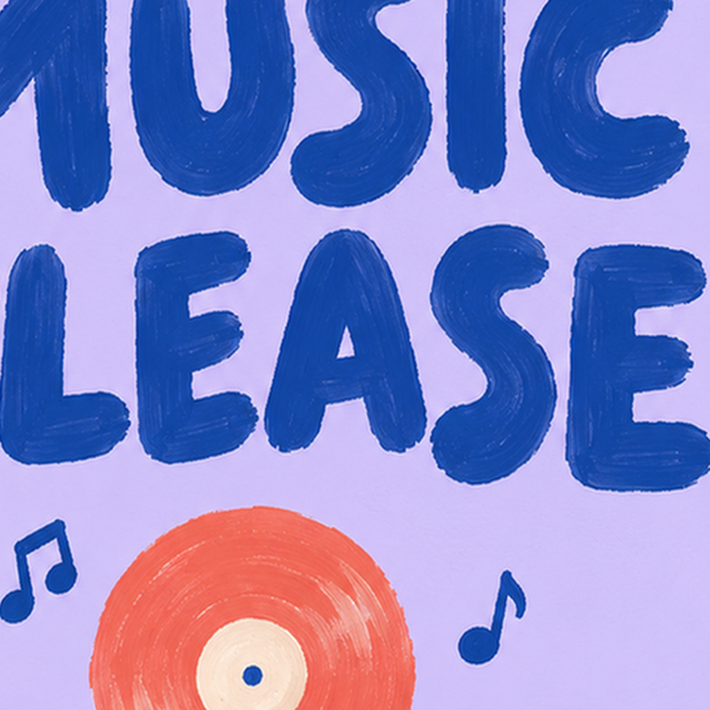 Müzik Temalı Tipografi Poster – Music Please Renkli Tasarım — baskının yakın çekimi, kâğıt dokusu ve renk detayı