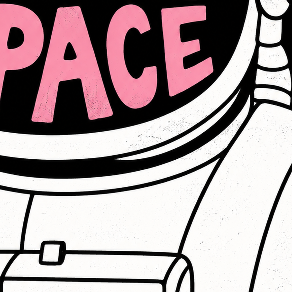 I NEED MORE SPACE Astronot Mizahi Tipografi Poster — baskının yakın çekimi, kâğıt dokusu ve renk detayı