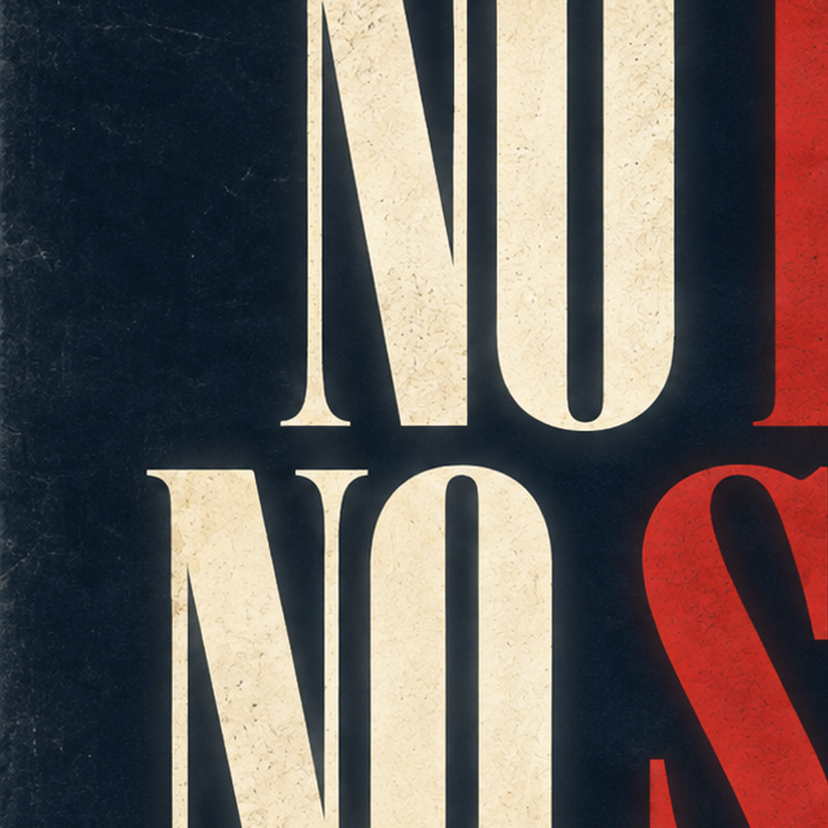NO RISK NO STORY Retro Tipografik Motivasyon Posteri — baskının yakın çekimi, kâğıt dokusu ve renk detayı