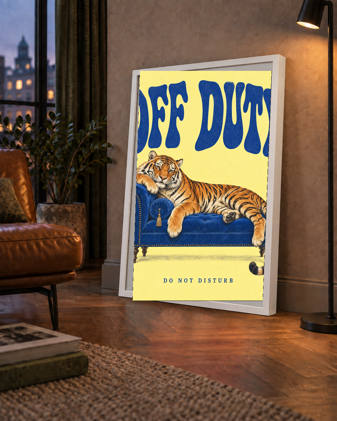 Off Duty Dinlenen Kaplan İllüstrasyonlu Poster