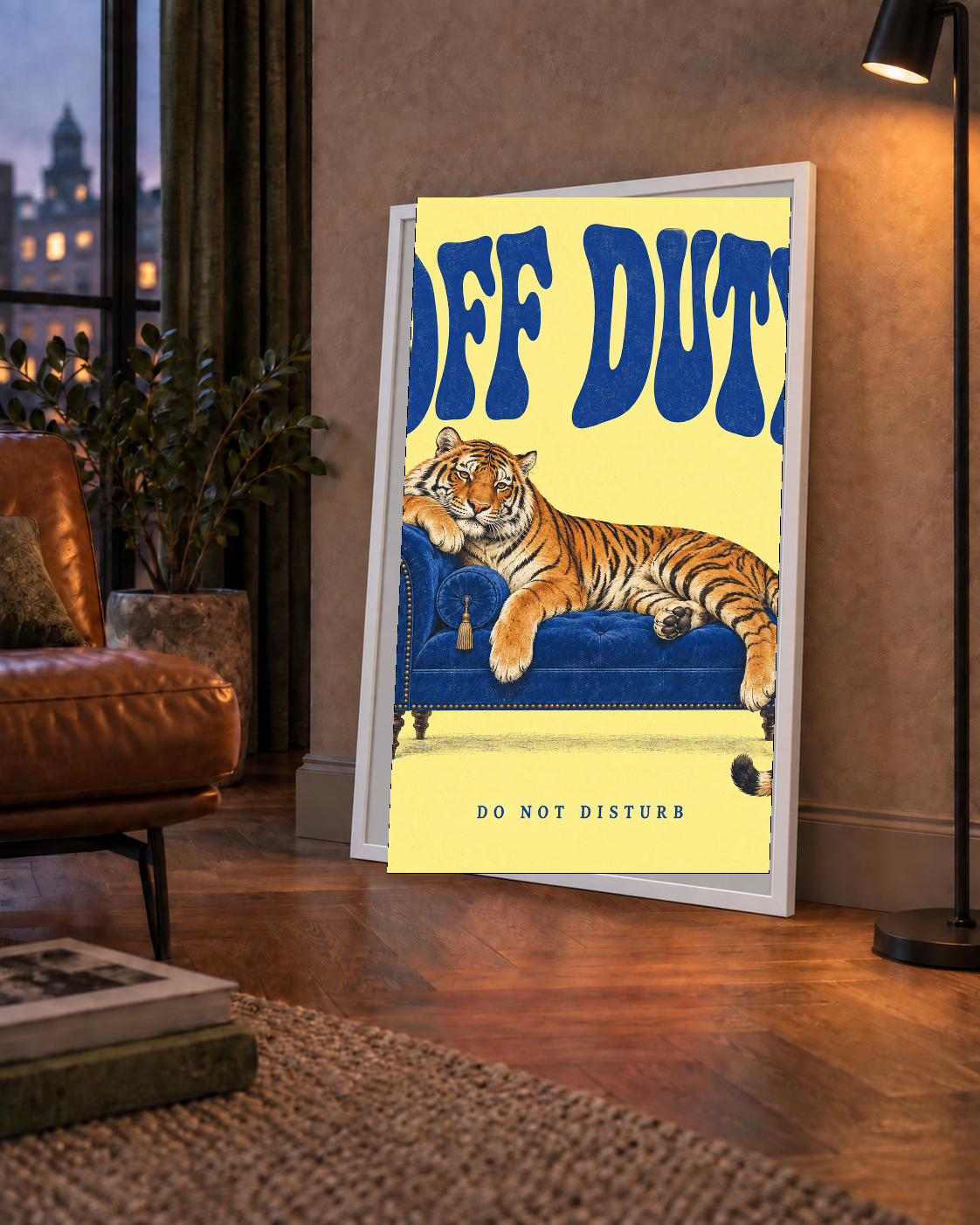 Off Duty Dinlenen Kaplan İllüstrasyonlu Poster