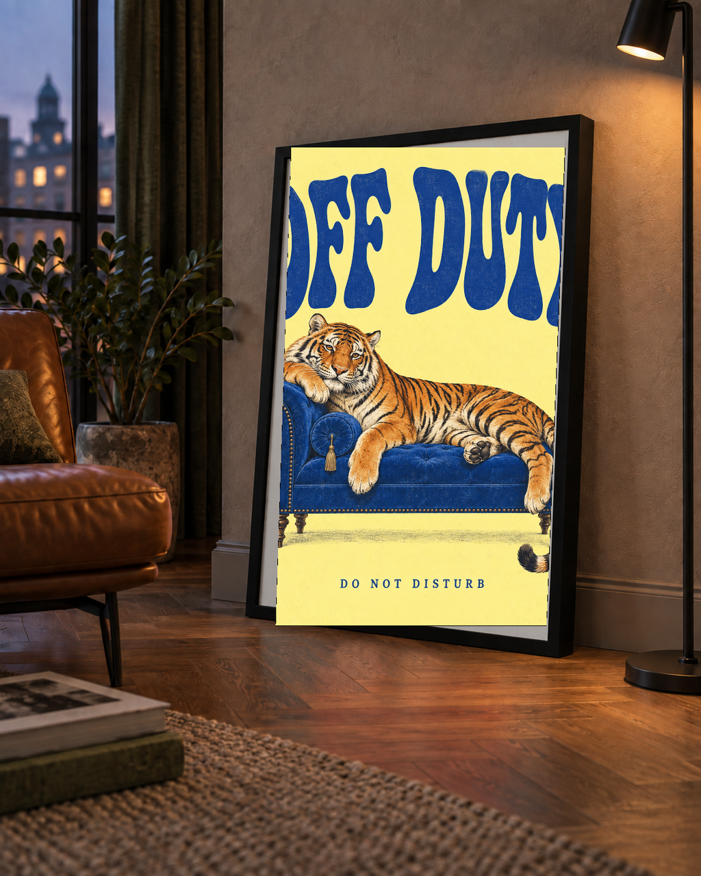 Off Duty Dinlenen Kaplan İllüstrasyonlu Poster