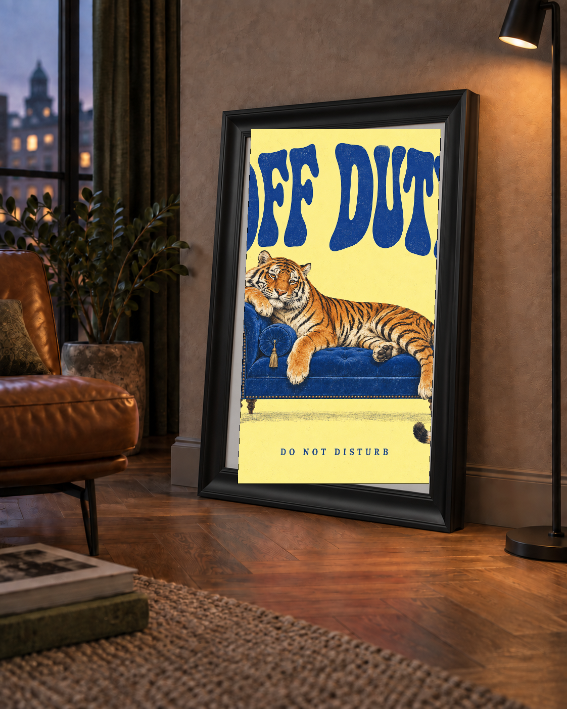 Off Duty Dinlenen Kaplan İllüstrasyonlu Poster