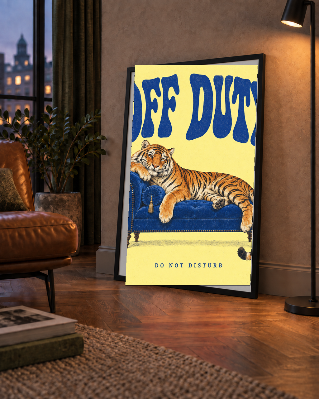 Off Duty Dinlenen Kaplan İllüstrasyonlu Poster